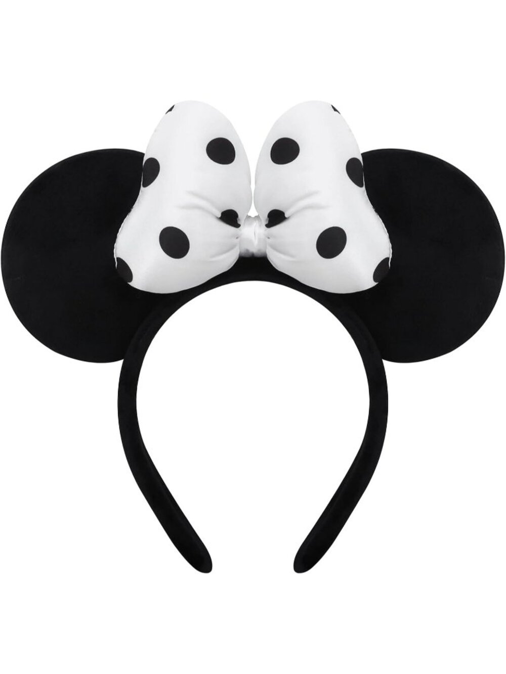 Women Black Polka Dot Bow Mickey Mouse Headband for Cosplay